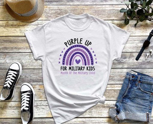 Purple Up For Military Kids Month of the Military Child T-Shirt, Military Children Month Gift, Purple Up Awareness Shirt