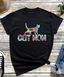 Tye Dye Cat Mom T-Shirt, Cat Lover Tie Dye Shirt, Gift for Cat Mom, Mother's Day Gift for Cat Mama
