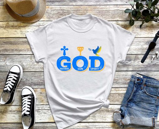 Holy Trinity God Three Persons Father Son Holy Spirit T-Shirt, Great Gift Idea for Christian Men and Women