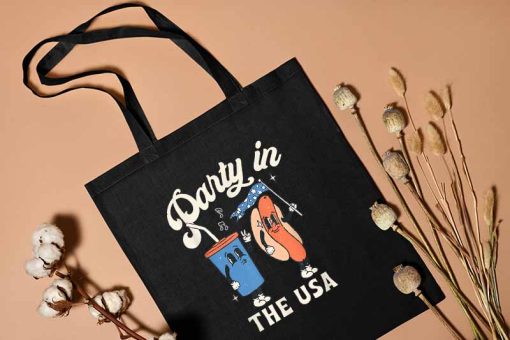 Party In The USA - 4th Of July Tote Bag for Hotdog Lover, Patriotic Bag, American, Independence Day, Unique Tote Bag