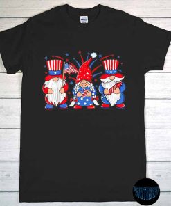Cute Three Gnomes T-Shirt, Patriotic Gnomes Shirt, 4th of July, Gnomes Patriotic American Flag, Independence Day Gift Tee