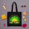 Be Kind Green Ribbon Sunflower Mental Health Awareness Tote Bag, Mental Health Matter Bag, Green Ribbon Awareness Month Gift Tote Bag