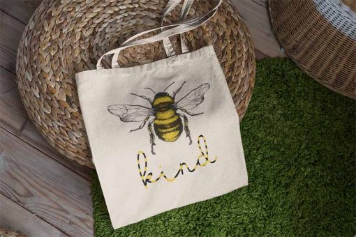 Bee Kind Tote Bag, Cute Bee Feminist Bee Puns, Kindness Be Kind Tote Bag, Bee Puns for Beekeeper, Canvas Tote Bag