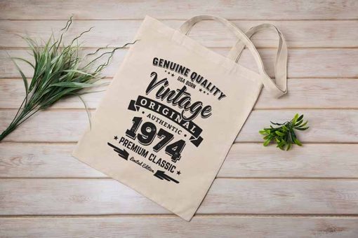 Made In 1974 Limited Edition Tote Bag, 48th Birthday Tote Bag - Aged To Perfection, Made In 1972, Vintage Cotton Bag