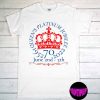Queen's Platinum Jubilee 2022 T-Shirt, Platinum Jubilee Shirt, Queen Elizabeth II 70th Year Anniversary Shirt, Anglophile Gift