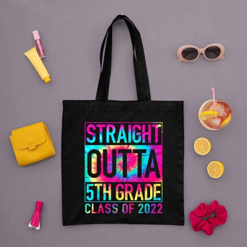 Straight Outta 5th Grade, Class of Year Tote Bag, Straight Outta Personalized Bag, Funny Grade, Elementary School Graduation Tote Bag
