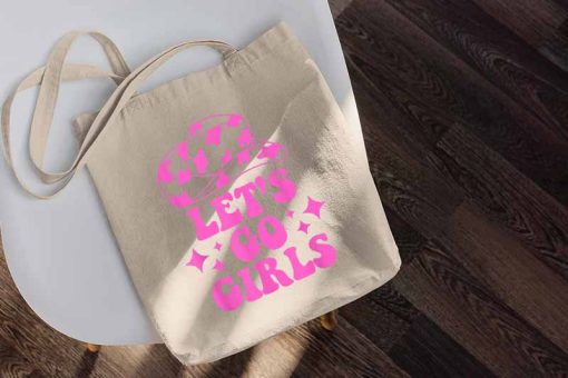 Let's Go Girls Cowboy Hat Tote Bag, Cowboy Hat, Nashville Bag, Western Cowboy Tote, Nashville Bride Bachelorette Tote Bag