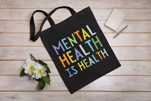 Mental Health Is Health Canvas Tote Bag, Mental Health Awareness, Mental Health Bag, Be Kind Woman Bag, Cute Tote Bag