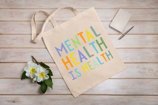 Mental Health Is Health Canvas Tote Bag, Mental Health Awareness, Mental Health Bag, Be Kind Woman Bag, Cute Tote Bag