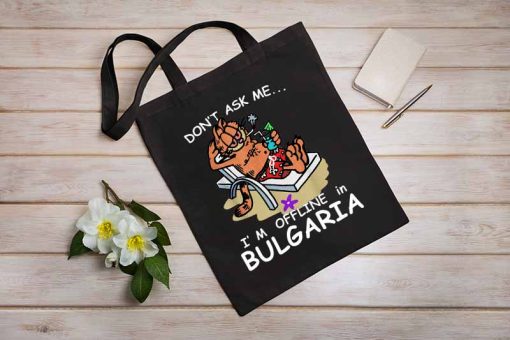 Don't Ask Me I'm Offline In Bulgaria Tote Bag, Funny Garfield Bag, Cowboy Garfield Tote Bag, Garfield Fan Gifts