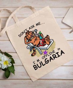 Don't Ask Me I'm Offline In Bulgaria Tote Bag, Funny Garfield Bag, Cowboy Garfield Tote Bag, Garfield Fan Gifts