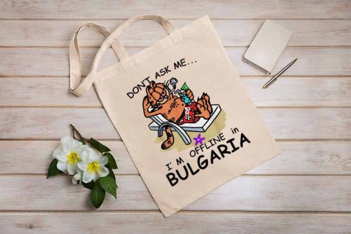 Don't Ask Me I'm Offline In Bulgaria Tote Bag, Funny Garfield Bag, Cowboy Garfield Tote Bag, Garfield Fan Gifts