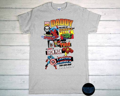Father's Day Retro Comic T-Shirt, Funny Comic Fan, Daddy Is My Hero Shirt, Dads are Everyday Heroes Shirt, Gift for Dad