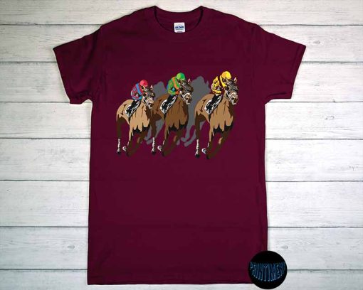 Funny Horse Racing T-Shirt, Racer Derby Rider Race Track Gifts, Horse Racing Shirt, Jockey on Horses, Kentucky Derby