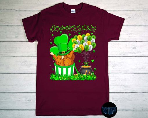 Patricks Chicken T-Shirt, Funny Fried Chicken Are My Lucky Charms St Patrick's Day Shirt, Fried Chicken Leprechaun Patrick's Day