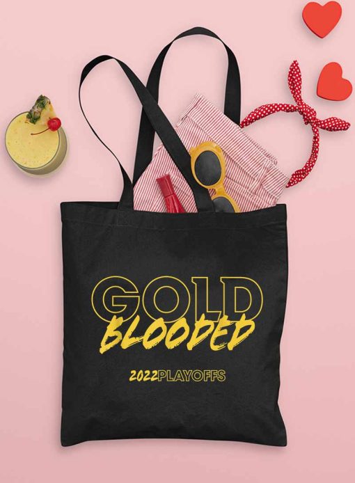 Gold Blooded 2022 Playoffs Tote Bag, Gold Blooded Warriors Bag, Warriors 2022 Conference Finals, NBA Playoffs Tote Bag