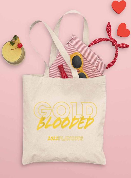 Gold Blooded 2022 Playoffs Tote Bag, Gold Blooded Warriors Bag, Warriors 2022 Conference Finals, NBA Playoffs Tote Bag