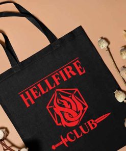 Hellfire Club Tote Bag, Stranger Things Season 4 Hellfire Club Bag, Horror Drama Bag, Dungeons and Dragons, Unique Canvas Tote