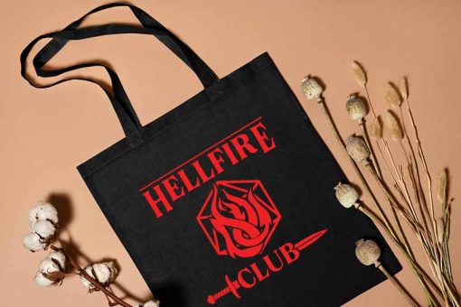 Hellfire Club Tote Bag, Stranger Things Season 4 Hellfire Club Bag, Horror Drama Bag, Dungeons and Dragons, Unique Canvas Tote