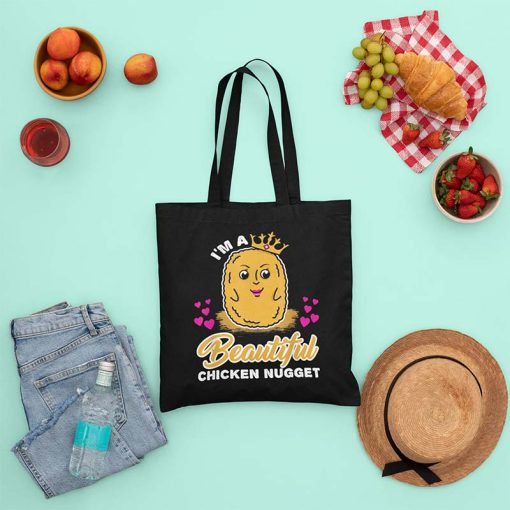 I’m A Beautiful Chicken Nugget Tote Bag, Love Chicken Nuggets Tote Bag, Birthday Bag Kids, Funny Food