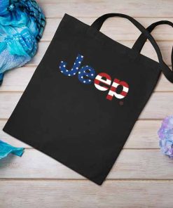 Jeep Flag Wordmark Logo Tote Bag, Jeep Pride Logo Wordmark Canvas Tote Bag, Perfect for Jeep Fans, Jeep Lovers Gift