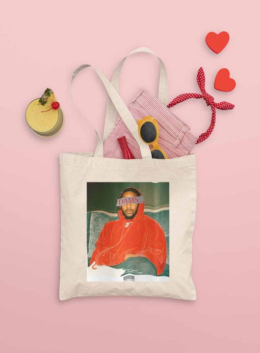 Kendrick Lamar - DAMN. Tote Bag, Studio Album by Kendrick Lamar, Gift for Fan, Kendrick Lamar Bag, Canvas Tote Bag