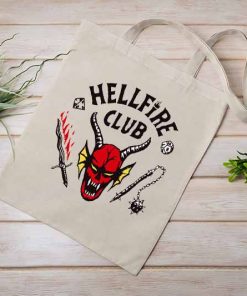 Hellfire Club Tote Bag, Stranger Things Season 4 Bag, Shipping Bag, Hellfire Club Youth 3/4 Ragland, Horror Drama Tote Bag