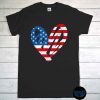 Patriotic Peace Heart T-Shirt, Memorial Day, 4th Of July Shirt, American Unisex Shirt, American Flag Tee, USA Shirt