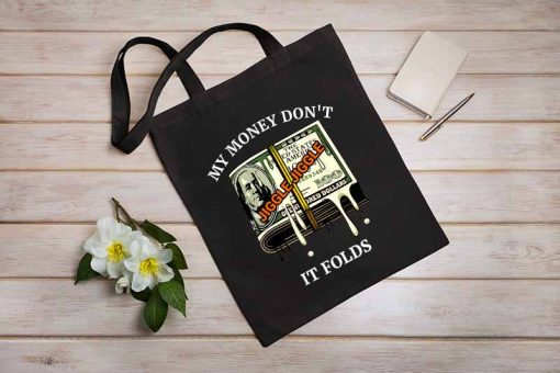 My Money Don't Jiggle It Folds Tote Bag, Funny Viral Tiktok Song, Jiggle Jiggle Bag, Gifts for Music Fan, Unique Canvas Tote