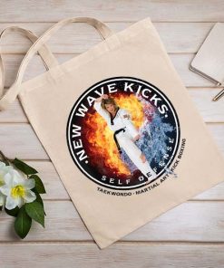 Taekwondo Martial Art Kick Boxing Lover Vintage Tote Bag, New Wave Kicks Bag, Instructor Student Gift, Martial Artist Gift, Canvas Tote Bag