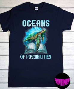 Oceans of Possibilities Sea Animal Summer Reading 2022 Shirt, Summer Reading T-Shirt, Turtle Shirt, Reading Lovers Gift Shirt