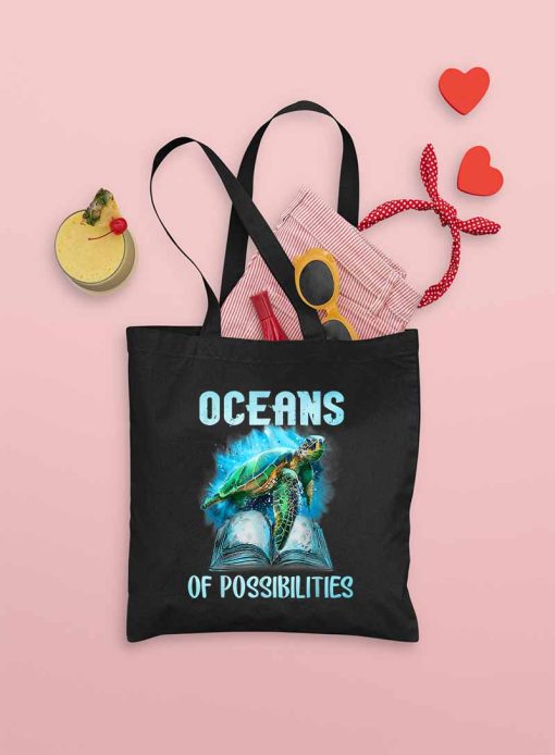 2022 Librarian Tote Bag, Oceans of Possibilities Summer Reading Bag, Summer Reading, Ocean, Beachy Vibe, Tote Bag Canvas