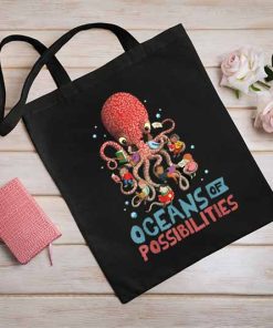 Oceans of Possibilities Summer Reading Tote Bag, Beach Life Organic Cotton Tote Bag, Summer Reading, Beach Day Bag