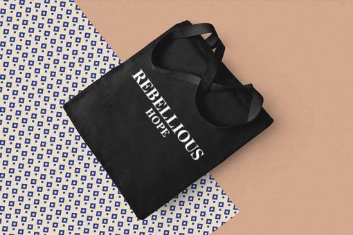 Rebellious Hope Tote Bag, Deborah James Bag, Bowel Babe, Shopping Bag, Motivational, Cotton Canvas Tote Bag