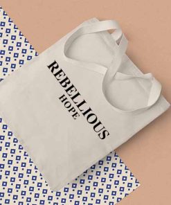 Rebellious Hope Tote Bag, Deborah James Bag, Bowel Babe, Shopping Bag, Motivational, Cotton Canvas Tote Bag