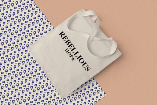 Rebellious Hope Tote Bag, Deborah James Bag, Bowel Babe, Shopping Bag, Motivational, Cotton Canvas Tote Bag