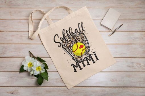 Softball Mimi Leopard Game Day Softball Tote Bag, Mom Softball, Softball Shoulder Bag, Softball Tote Bag for Grandma