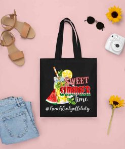 Sweet Summer Time Tote Bag, Lunch Lady Off Duty, Bleached Bag, Beach Lover, Summer Vacation Tote, Sweet Summertime Watermelon Tote Bag