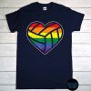 Volleyball Heart Sport LGBTQ Rainbow Flag Gay Pride Ally T-Shirt, LGBT Respect Shirt, Equality, Pride Month Shirt, Rainbow Tee