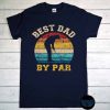 Best Dad By Par Vintage Sunset T-Shirt, Golfer Shirt, Gifts Golf Lover, Father's Day Shirt, Father Gift Idea for Cool Golfer