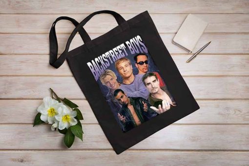 Backstreet Boys Tote Bag, Vintage 90s Music, Fans Bag, Backstreet Boys Band, BSB Rock Tote Bag, DNA World Tour, Canvas Tote