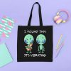 I Found This It’s Vibrating Tote Bag, Funny Alien and Cat Bag, Space Gifts, Vibrating Cat, Strange Planet, Alien Tote Bag