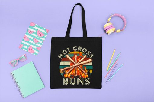 Hot Cross Buns Tote Bag, Hot Cross Bun Day 2022, Cross Bun Fire Bag, Nice Hot Cross Buns Bag, Canvas Tote Bag