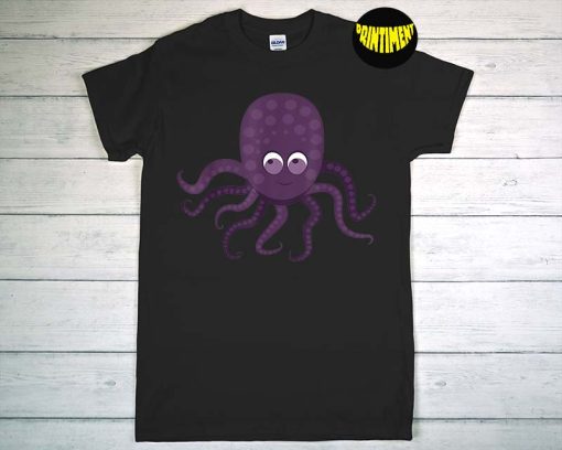 Moody Octopus T-Shirt, Tentacle Shirt, Nature Shirt, Sea Life Art, Marine Animals Tee, Gift for Ocean Animal Lover