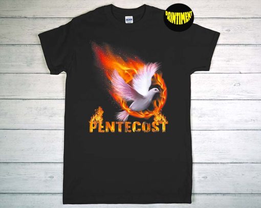 Pentecost Doves Fire Flame T-Shirt, Holy Spirit Catholic, Catholic Apparel Shirt, Christian Shirt, Faith Shirt