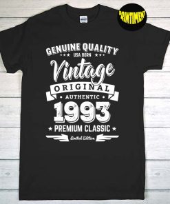 Born in 1993 Vintage Birthday T-Shirt, Made in 1993 Shirt, 29 Years Old Shirt, Classic Birthday Clothing