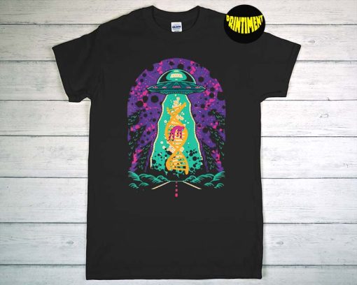 National Genetic Dna Day UFO T-Shirt, Alien Spaceship Human Abduction, Flying Saucer Shirt, Funny Alien Shirt
