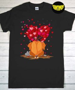 Fried Chicken Lover Heart Shape T-Shirt, Fried Chicken Valentines Day, Heart Chickens Shirt, Gift For Women