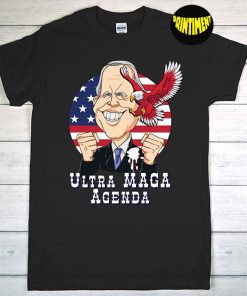 Ultra Maga Agenda Biden T-Shirt, American Flag Shirt, Happy Ultra Maga Shirt, Funny Trump Biden Patriotic Shirt
