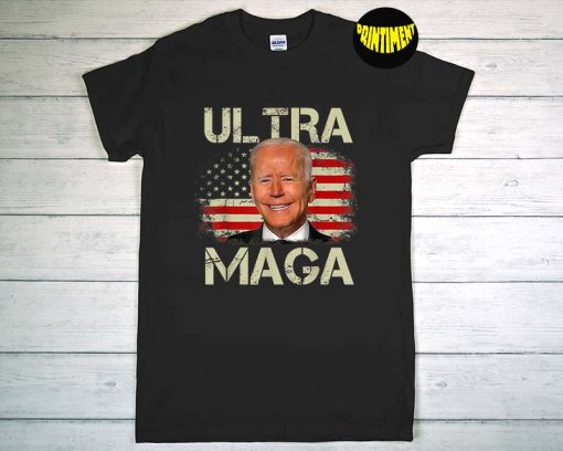Ultra Maga Biden American Flag T-Shirt, Anti Joe Biden Ultra Maga, Republican Shirt, Patriot Shirt, Funny Trump Biden Shirt